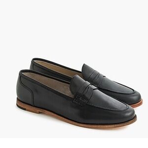 J. Crew Ryan Black Leather Penny Loafers Size: 11